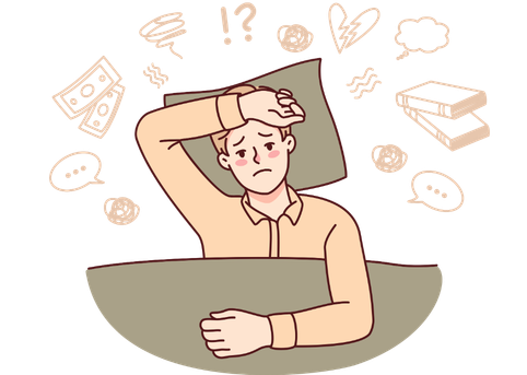 眠れないイラスト